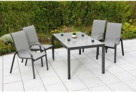 Merxx Amalfi Gartenmöbel-Set grau, 5-tlg.