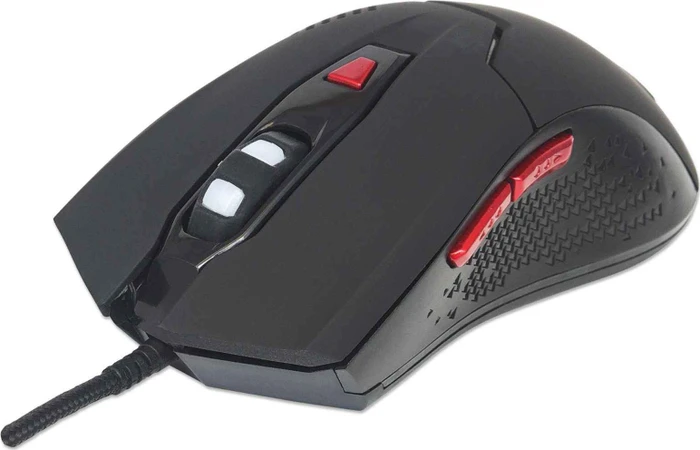 Manhattan Gaming-Maus mit LEDs, schwarz/rot, USB
