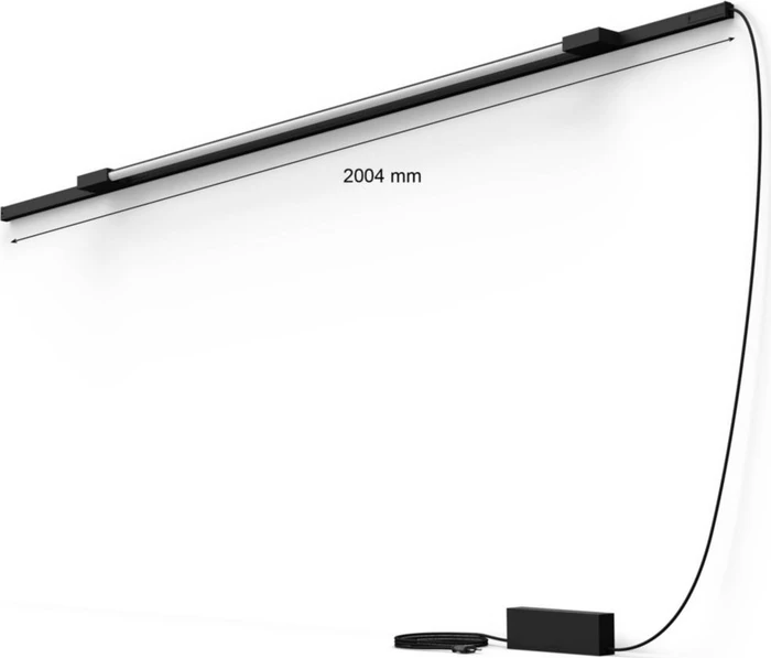 Philips Hue White and Color Ambiance Basis Perifo Schienensystem für die Wand gerade mit 1 Gradient Light Tube groß schwarz