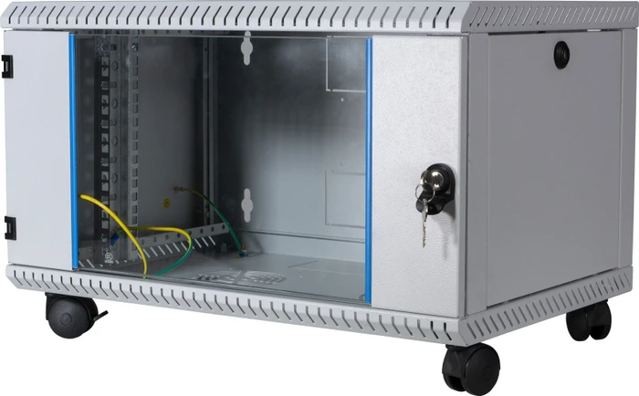 EFB Elektronik 19" Wandgehäuse 15HE, 1-teilig, fest, vormontiert, eigenbelüftet, Sicherheitsglastür, IP20, RAL 7035, 600mm tief