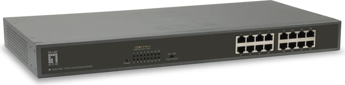 LevelOne FSW Rackmount Switch, 16x RJ-45