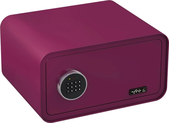 Basi mySafe 430 Tresor, violett, Schlüsselschloss/elektronisches Zahlenschloss