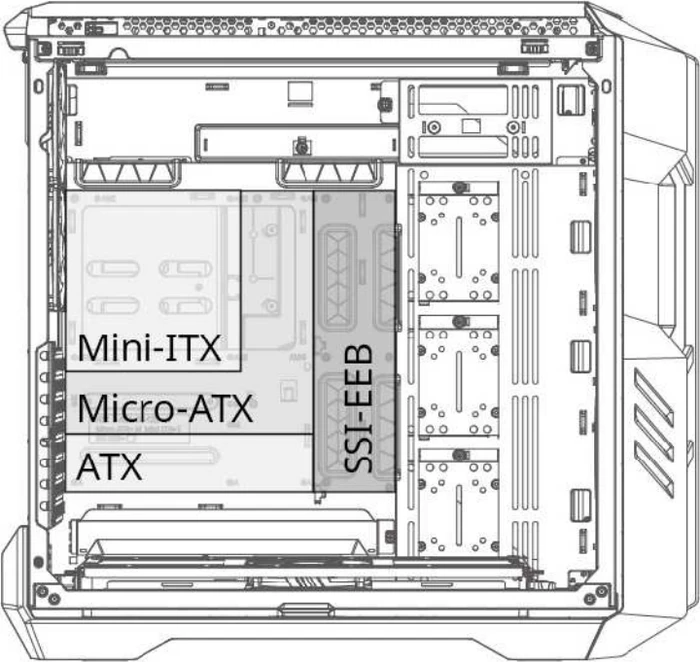 Cooler Master HAF 700, Titanium Grey, grau, Glasfenster