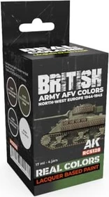 AK-Interactive 2nd Gen Real Colors British Army AFV Colors North-West Europe 1944-1945 Farbset, 4-tlg.