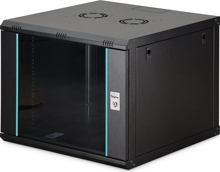 Digitus Dynamic-N Serie 19" Wandgehäuse 9HE, unmontiert, Sicherheitsglastür, IP2X, RAL 9005, 600mm tief