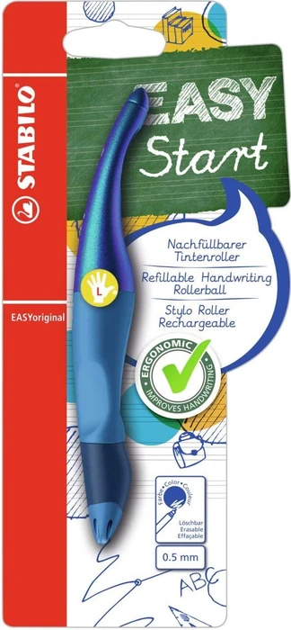 STABILO EASYoriginal Tintenroller (Mine) holograph blau/blau, Linkshänder, Blister
