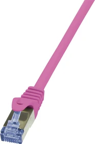 LogiLink PrimeLine Patchkabel, Cat6a, S/FTP, RJ-45/RJ-45, 10m, rosa