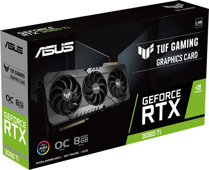 ASUS TUF Gaming GeForce RTX 3060 Ti OC, TUF-RTX3060TI-O8GD6X-GAMING, 8GB GDDR6X, 2x HDMI, 3x DP