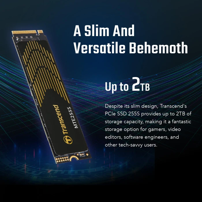 Transcend MTE255S SSD 1TB, M.2 2280 / M-Key / PCIe 4.0 x4, Kühlkörper