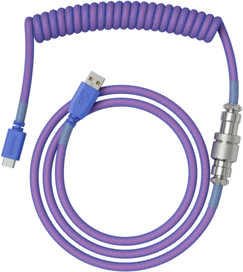 Glorious Coiled Cable USB-C auf USB-A, Tastaturkabel (Spiral-Textilkabel), 1.37m, Nebula