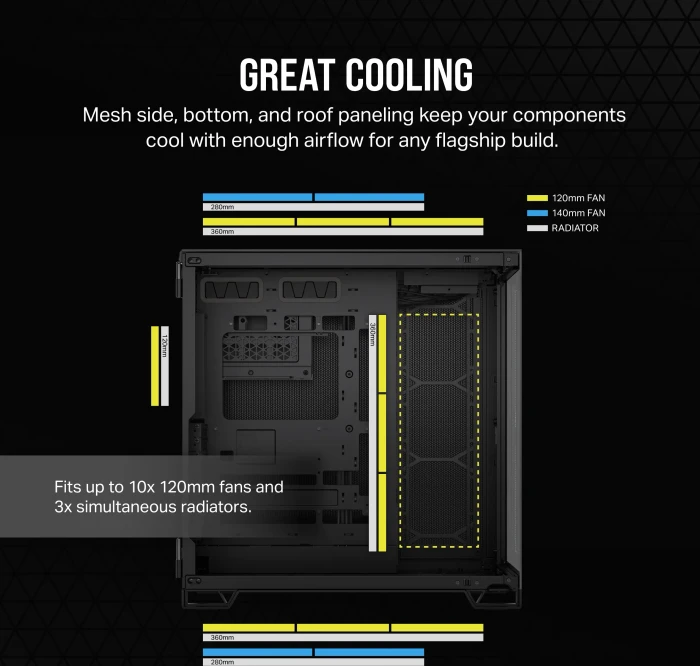 Corsair 6500X Black/Obsidian Aluminium, schwarz/silber, Glasfenster