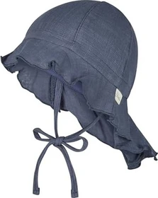 Sterntaler Sonnenhut aus Baumwoll Musselin mit Nackenschutz Hut blau (Junior)