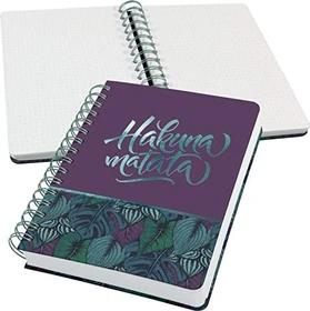 Sigel Jolie Spiral-Notizbuch, A5, punktiert, Hardcover, Motiv Hakuna matata, 120 Blatt