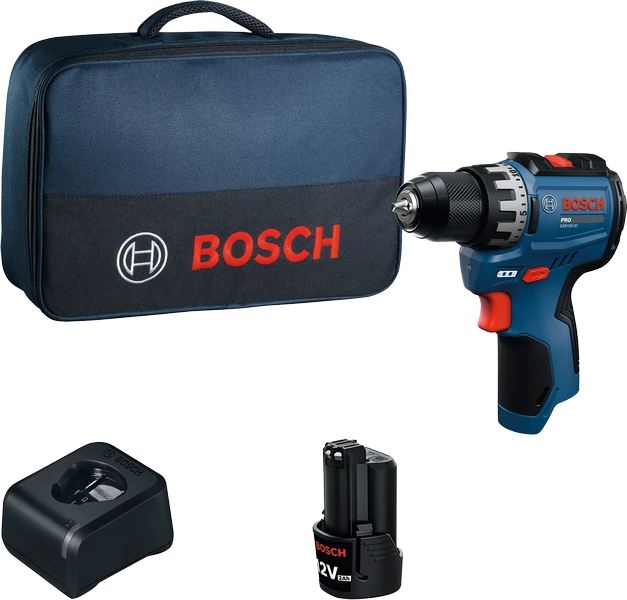 Bosch Professional PRO GSR12V-31 Akku-Bohrschrauber inkl. Tasche + Akku 2.0Ah + Zubehör