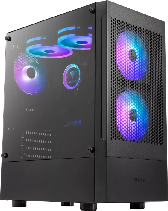Gamdias Talos E3 Mesh, schwarz, Glasfenster