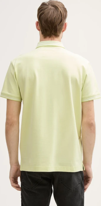 Tom Tailor Piqué mit Stretch Poloshirt kurzarm lime green two tone pique (Herren)