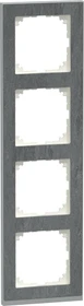 Merten M-Pure Decor-Rahmen 4-fach, Schiefer/aluminium