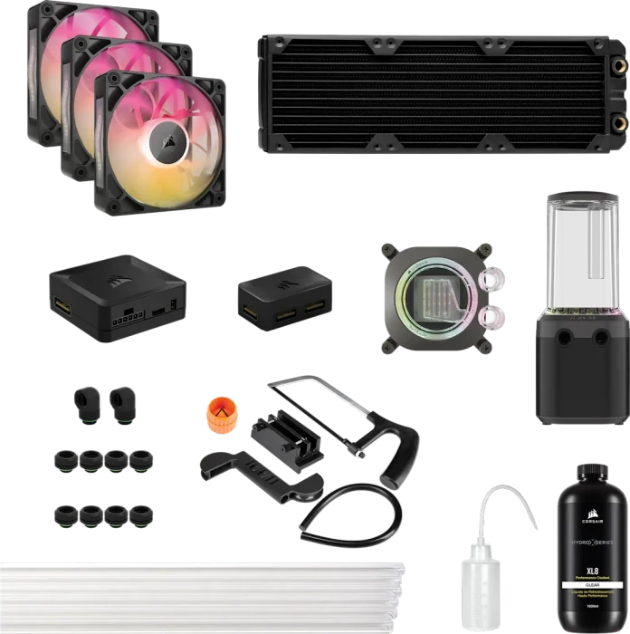 Corsair Hydro X Series iCUE LINK XH405i RGB Pro Custom Cooling Kit, schwarz
