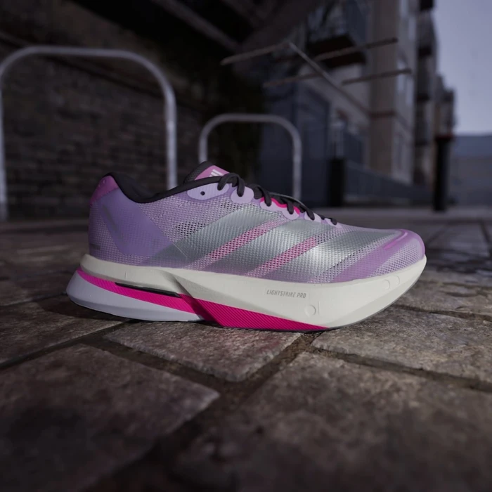adidas Adizero Boston 13 powder plum/silver metallic/shock pink (Damen)