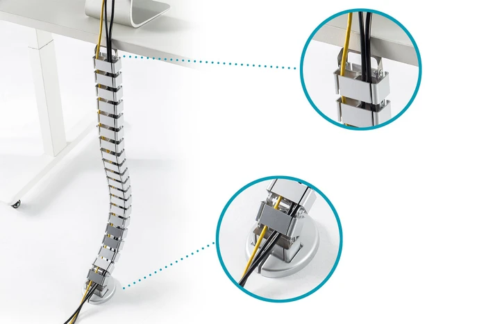 Digitus Kabelkanal flexibel, Glieder individuell abnehmbar, 67x35mm, 1.3m, grau
