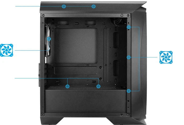 AeroCool Aero One Mini Frost, schwarz, Glasfenster