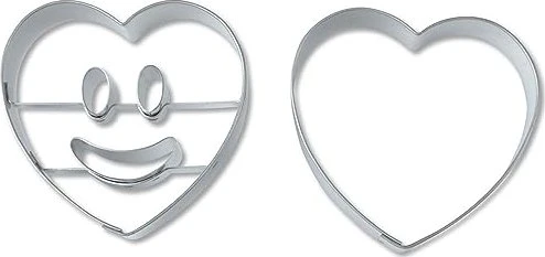 Städter Lachendes Herz Präge-Ausstecher-Set, 2-tlg.