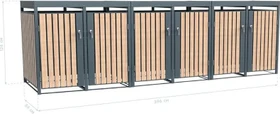 Westmann Planta Mülltonnenbox 6x 240l holzoptik/anthrazit
