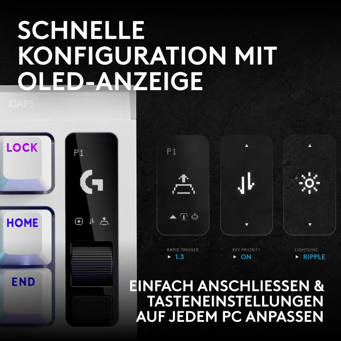 Logitech G PRO X2 TKL Rapid, weiß, KS-20 Magnetic Analog, USB, EN
