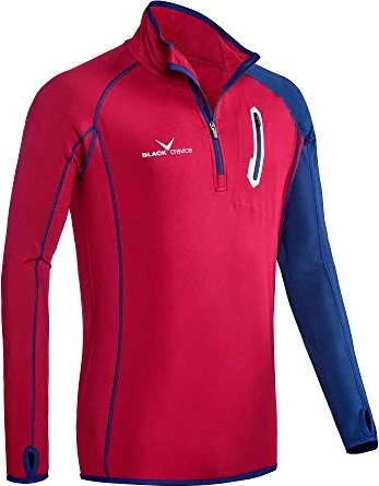 Black Crevice Micro Funktionsshirt langarm blood red/steel blue