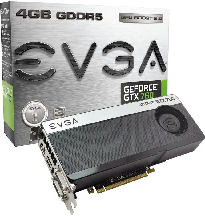 EVGA GeForce GTX 760, 4GB GDDR5, 2x DVI, HDMI, DP