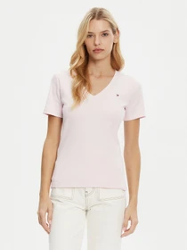 Tommy Hilfiger V-Neck Slim Fit T-Shirt kurzarm light pink (Damen)