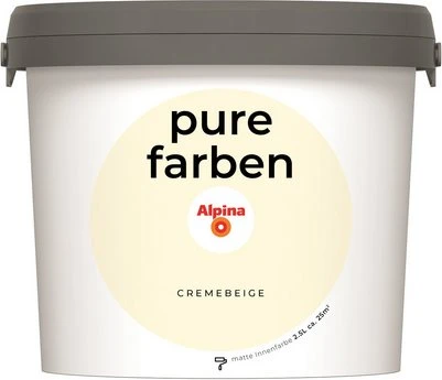 Alpina Farben Pure Farben Wandfarbe cremebeige innen beige, 2.5l