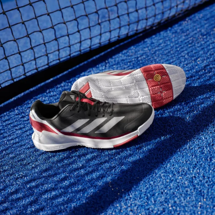 adidas Crazyquick Padel core black/silver metallic/lucid red (Herren)