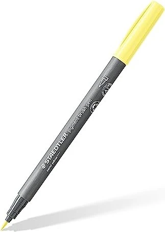 Staedtler pigment brush pen 371 pastellgelb, 10er-Pack