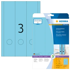 Herma Ordneretiketten, 61x297mm, blau, 20 Blatt (60 Etiketten)