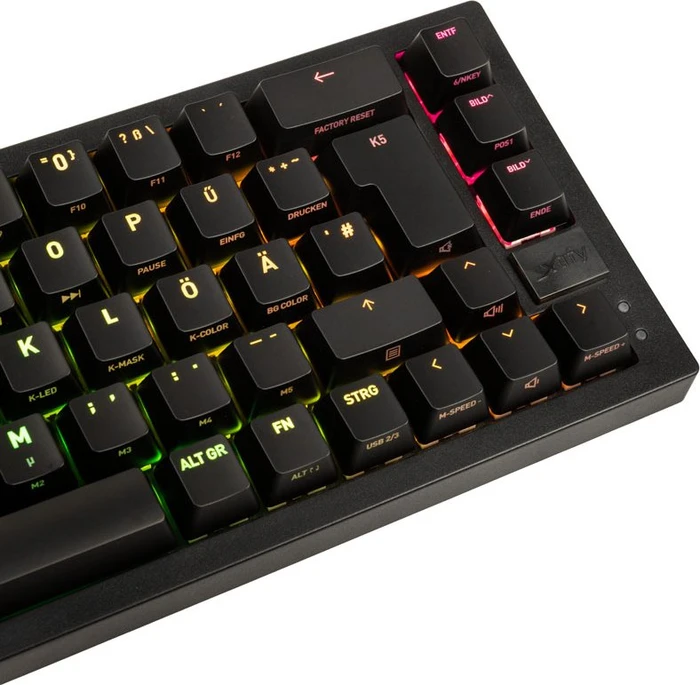 Xtrfy K5 Compact, LEDs RGB, hot-swap, schwarz, Kailh KT RED, USB, DE