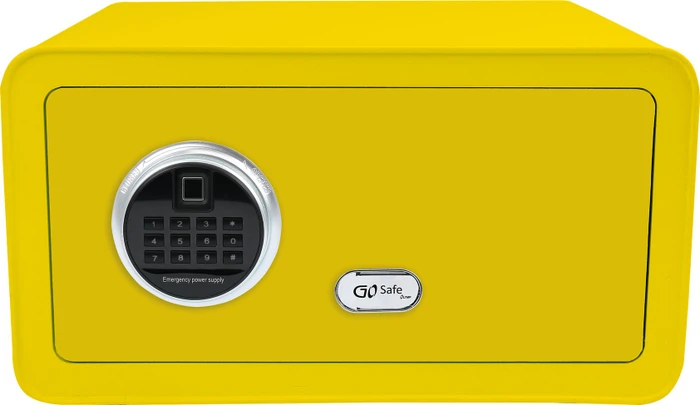 Olympia Olymp GOsafe 2.0/210FP Wandtresor, gelb, Schlüsselschloss/elektronisches Zahlenschloss/Fingerprintreader