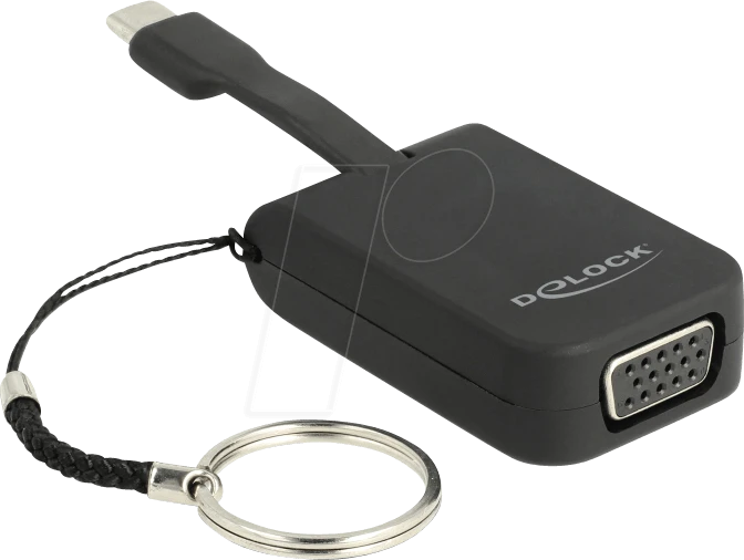 DeLOCK USB Type-C Adapter zu VGA, DP Alt Mode, Schlüsselanhänger, USB-C 3.0 [Stecker]