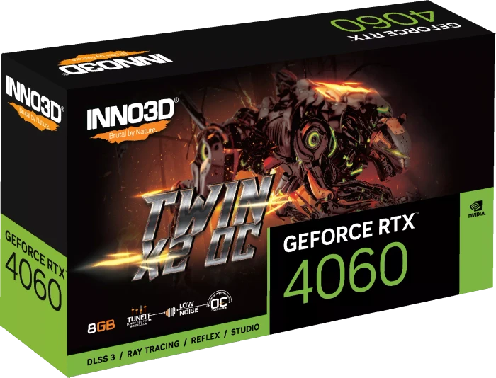 INNO3D GeForce RTX 4060 Twin X2 OC, 8GB GDDR6, HDMI, 3x DP