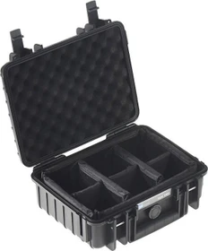 B&W International Outdoor Case Typ 1000 Koffer schwarz mit variabler Facheinteilung