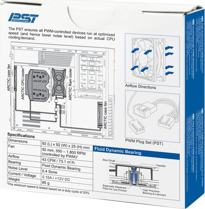 ARCTIC F9 PWM PST, 92mm, 5er-Pack