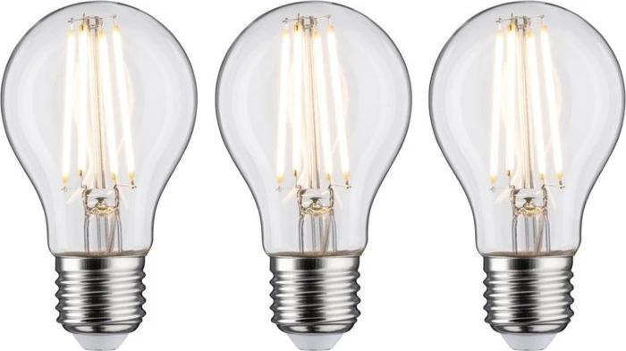 Paulmann Filament LED Birne E27 9W/827 klar dim, 3 Stück (05080)