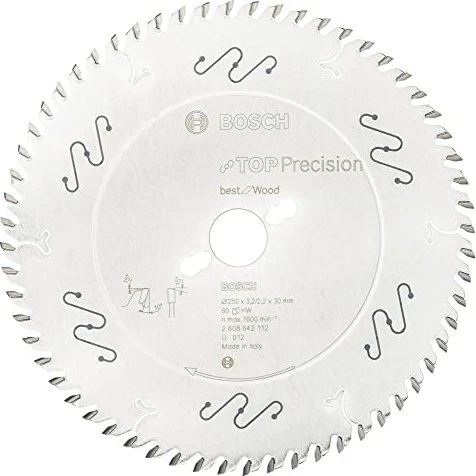 Bosch Professional Top Precision Best for Wood Kreissägeblatt 60Z, 250x2.2x30mm, 1 Stück