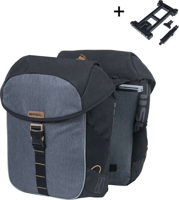 Basil Miles Doppeltasche MIK Gepäcktasche grau/schwarz