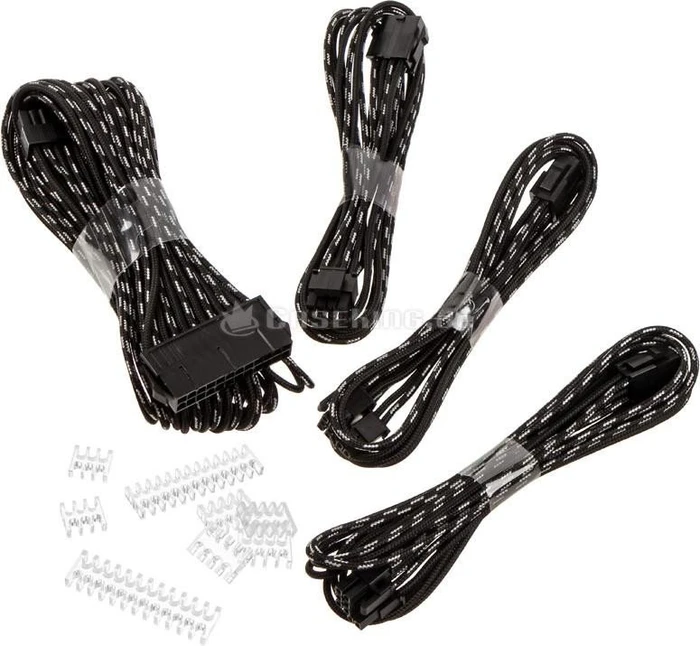 Phanteks Verlängerungskabel Kit für Netzteile, S-Muster schwarz/silber, 500mm