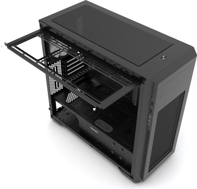 Phanteks Enthoo Pro M Tempered Glass schwarz, Glasfenster