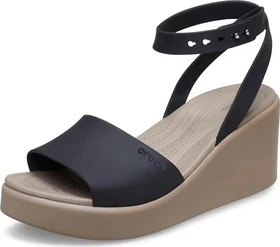 Crocs Brooklyn Ankle Strap Wedge black/mushroom (Damen)