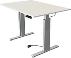 Kerkmann Move 3 elektrisch höhenverstellbarer Sitz-Steh-Schreibtisch 120x80cm weiß/silber