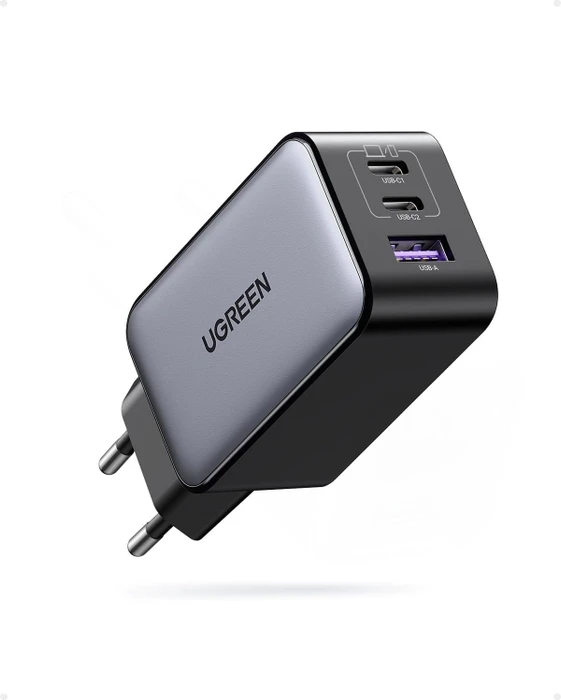 Ugreen Nexode 65W GaN USB-C Wall Charger 3-Ports schwarz/grau
