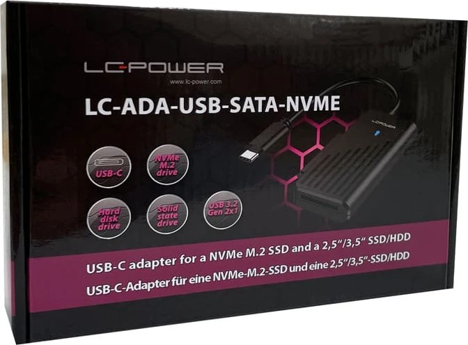 LC-Power LC-ADA-USB-SATA-NVMe, USB-C 3.1
